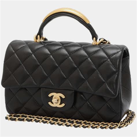 chanel black 2021 mini top handle flap bag|mini flap bag chanel 2021.